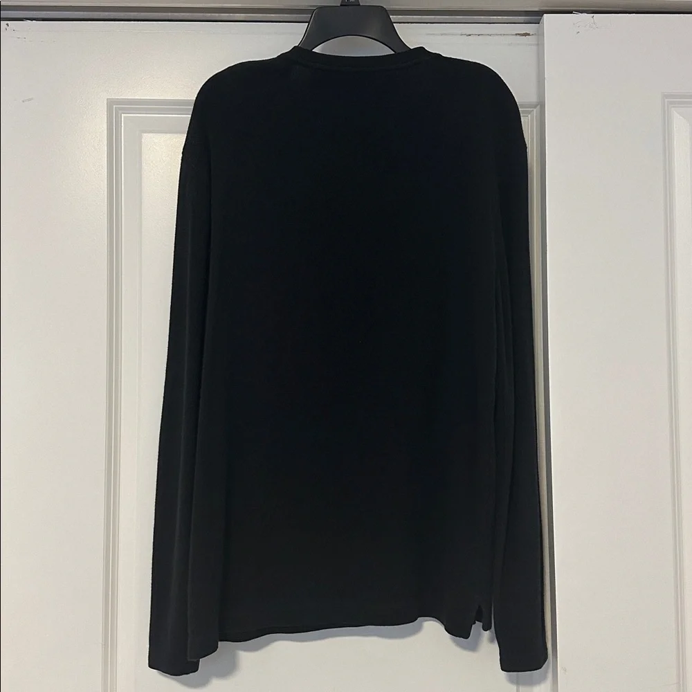 Banana Republic Black Long-Sleeve Henley Shirt - Size L